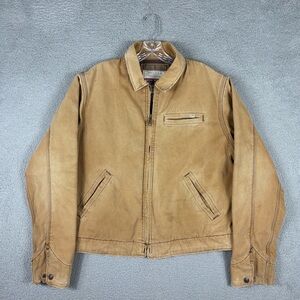 Vintage Abercrombie & Fitch Jacket Men Large Beige Canvas Blanket Lined